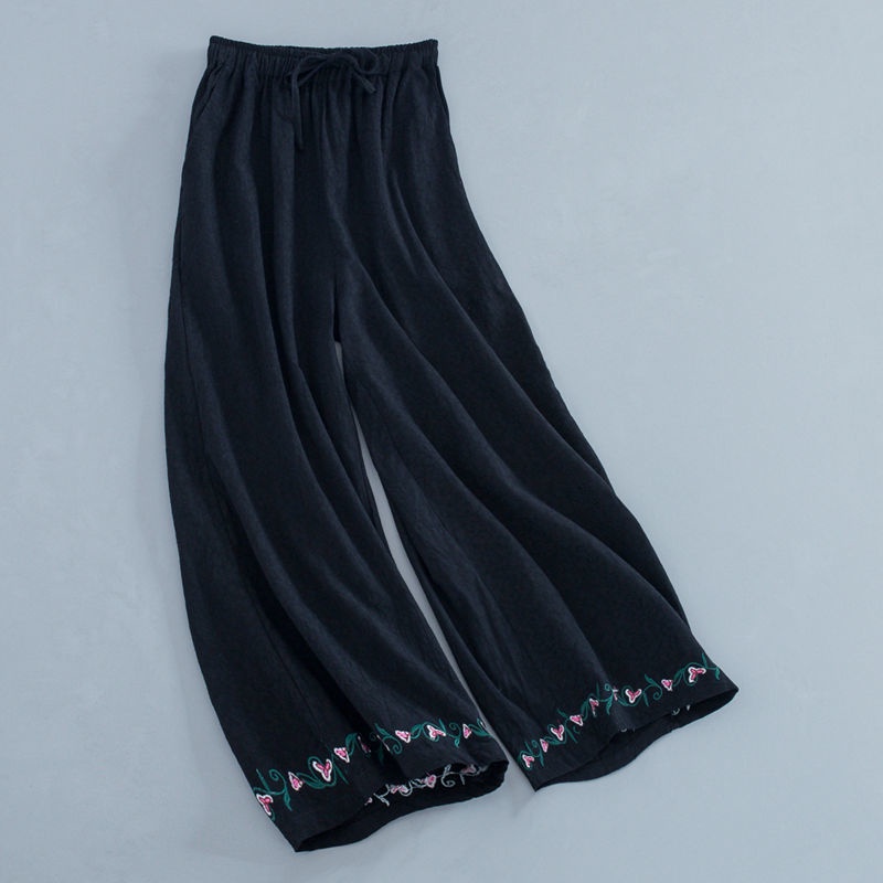 ☻ L O T U S ☻ Quần Ống Rộng Thêu Hoa Plus Size LFB0194
