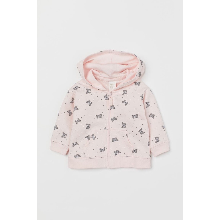 Áo khoác hoodie hồng butterfly HM H&amp;M size 9-12m _hàng chính hãng authentic