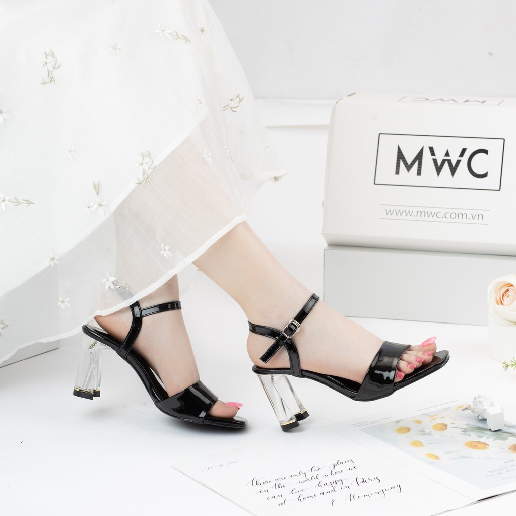 Giày Cao Gót Nữ MWC Đế Thuỷ Tinh 7CM Quai Ngang Thanh Lịch NUCG -3967
