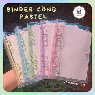 Binder còng sắc màu pastel bìa trong suốt, a5