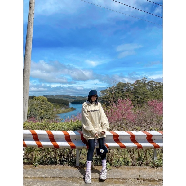 Áo Khoác Hoodie Form Rộng Phối chữ in cao su nổi WED Vải Nỉ Bông - 84unisex