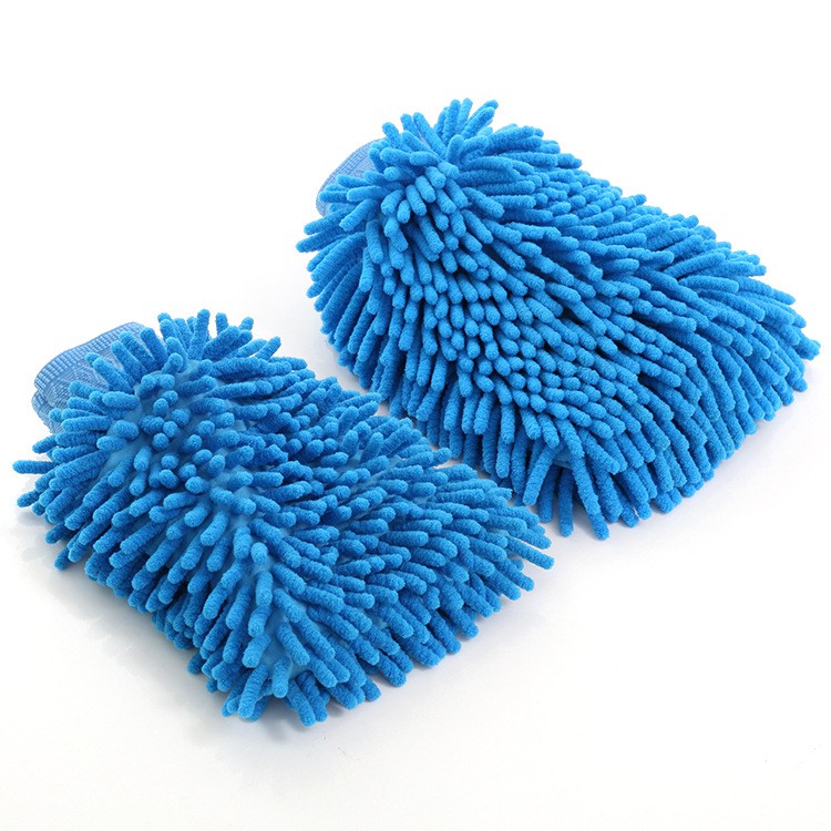 1 Găng Tay Rửa Xe Hơi Hai Mặt Bằng Sợi Microfiber Chenille