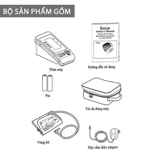 Máy đo huyết áp điện tử Bắp tay Benze BP1304 - Đo đo nhịp tim