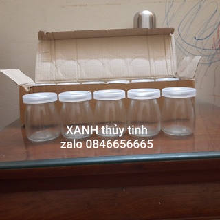Hũ thủy tinh, nắp nhựa làm sữa chua 100ml (1 chiếc)