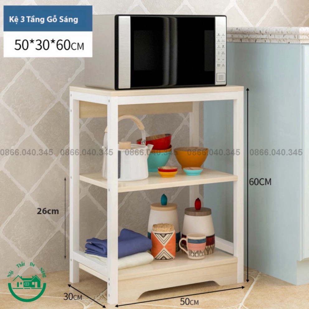 Kệ để lò vi sóng kệ bếp thông minh khung thép carbon cao cấp nhập khẩu kết hợp khay để rau củ quả có bánh xe di chuyển