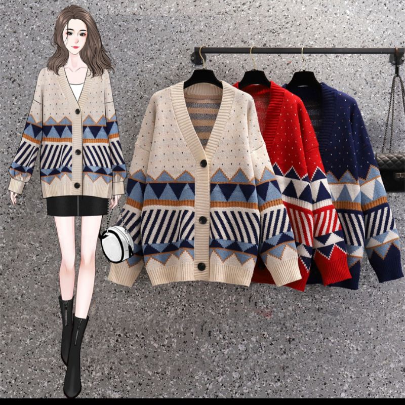 áo cardigan len hoạ tiết thổ cẩm ulzzang