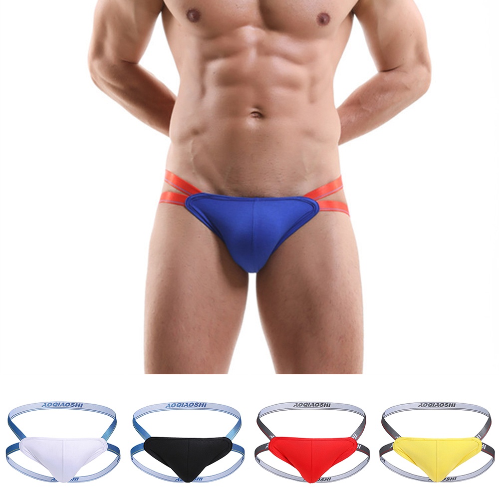 Men Underwear Sexy Briefs Jockstrap U Convex Modal Panties Thongs Underpants Gay