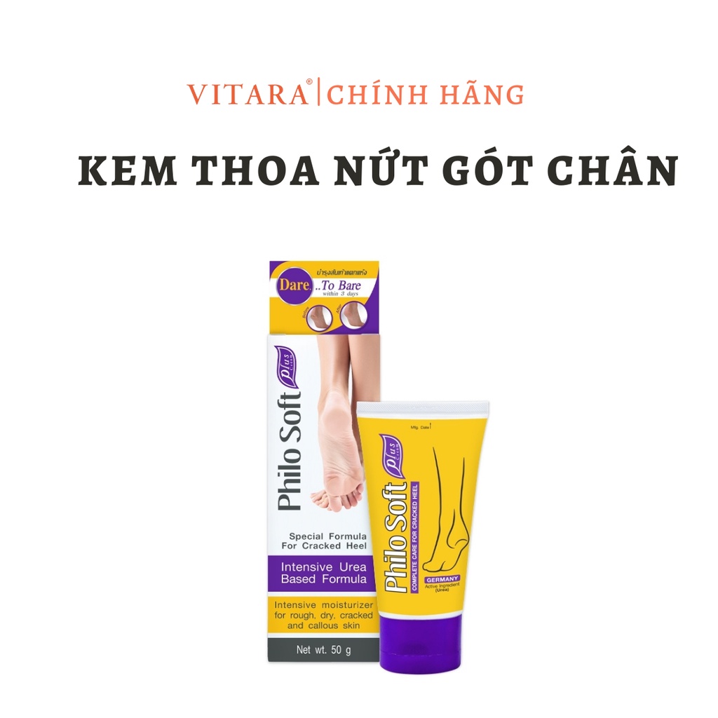 Kem thoa nứt gót chân Philosoft Plus Cream làm lành vết nứt, da chết và ngăn ngừa mồ hôi chân 50g