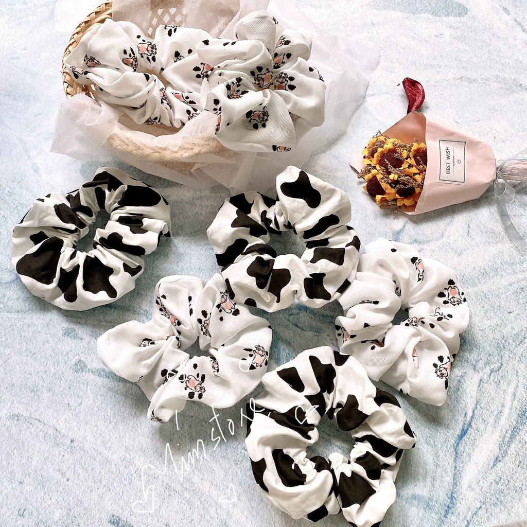 {Ảnh thật} SCRUNCHIES LỤA XỊN B&Ograve; SỮA, UNICORN PONY, KHỦNG LONG HOT TREND ULZZANG