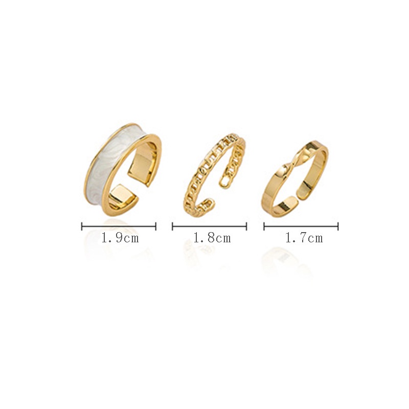 Set 3 Nhẫn Đeo Ngón Tay Kiểu Dáng Đơn Giản Thời Trang Cho Nữ