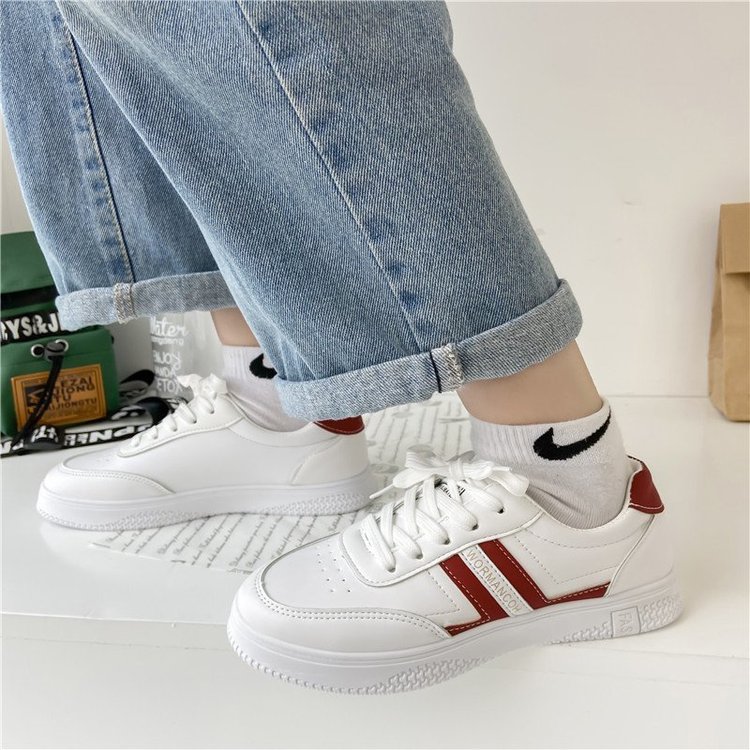 Fashion Round Lace Up Solid Low Heel Flat Sneakers for Women