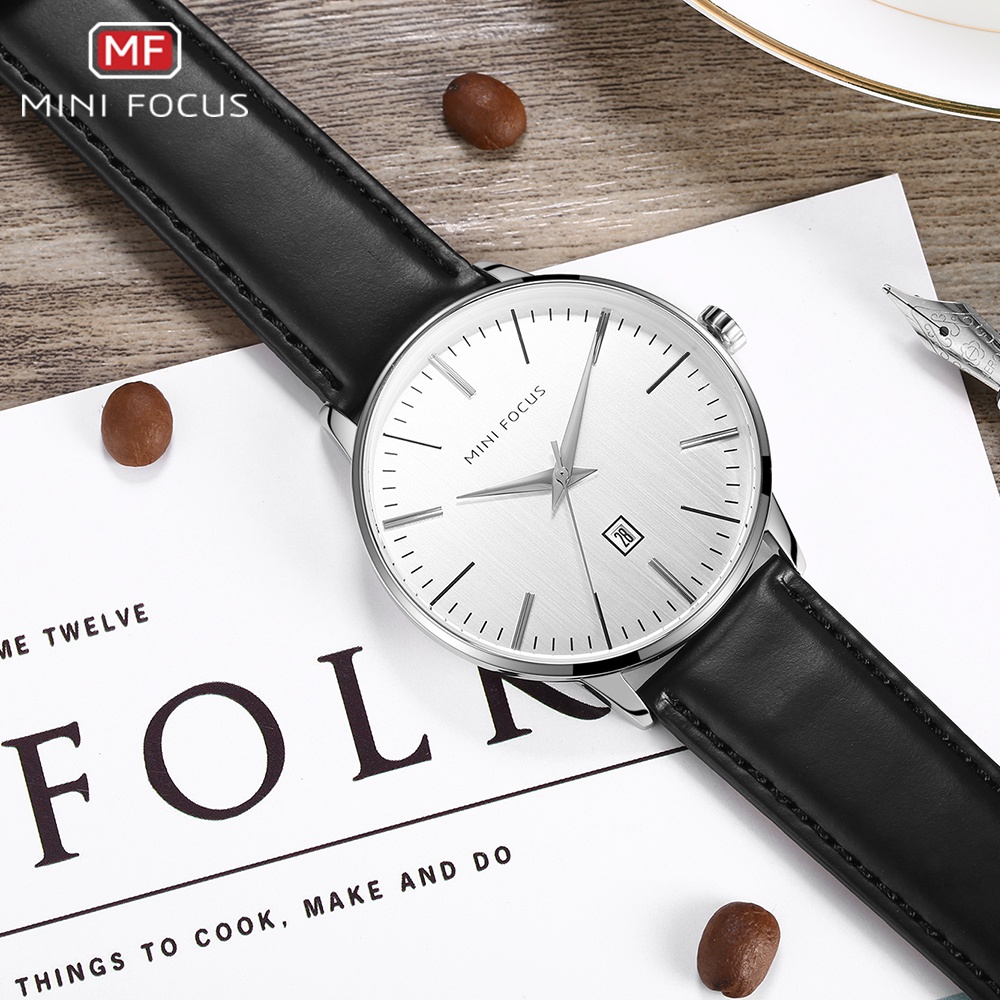 Đồng hồ nam MINI FOCUS MF0115G.01 dây da thật màu đen viền thép không gỉ màu bạc 3 kim hàng chính hãng cao cấp Nhật Bản | BigBuy360 - bigbuy360.vn