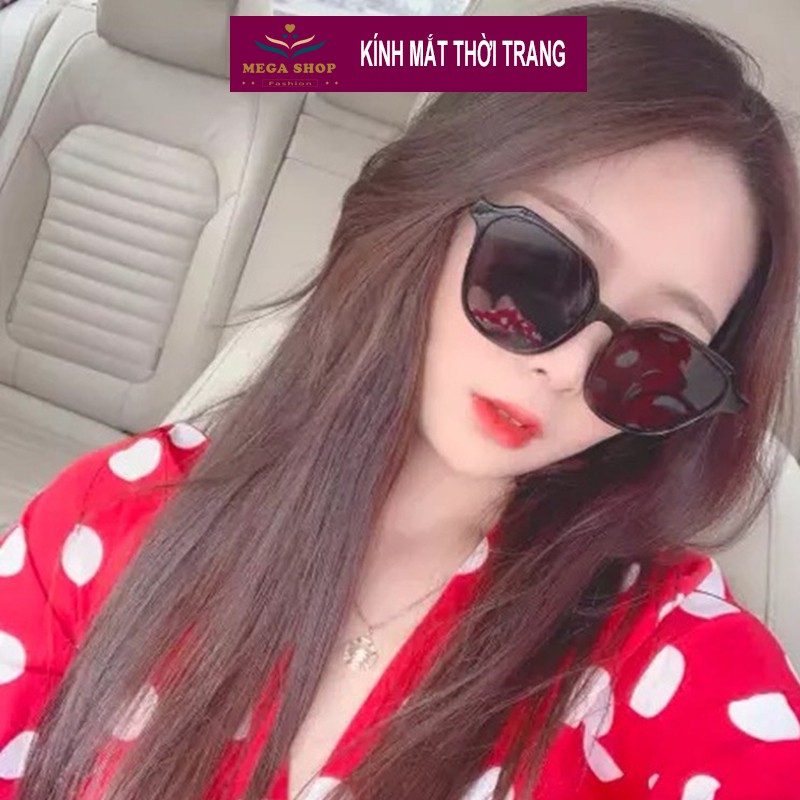 Kính râm thời trang nữ Hàn Quốc màu đen chống tia cực tím UV400 cực xinh, dễ phối đồ