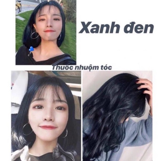 Thuốc nhuộm tóc xanh dương đen + tặng kèm oxy trợ dưỡng