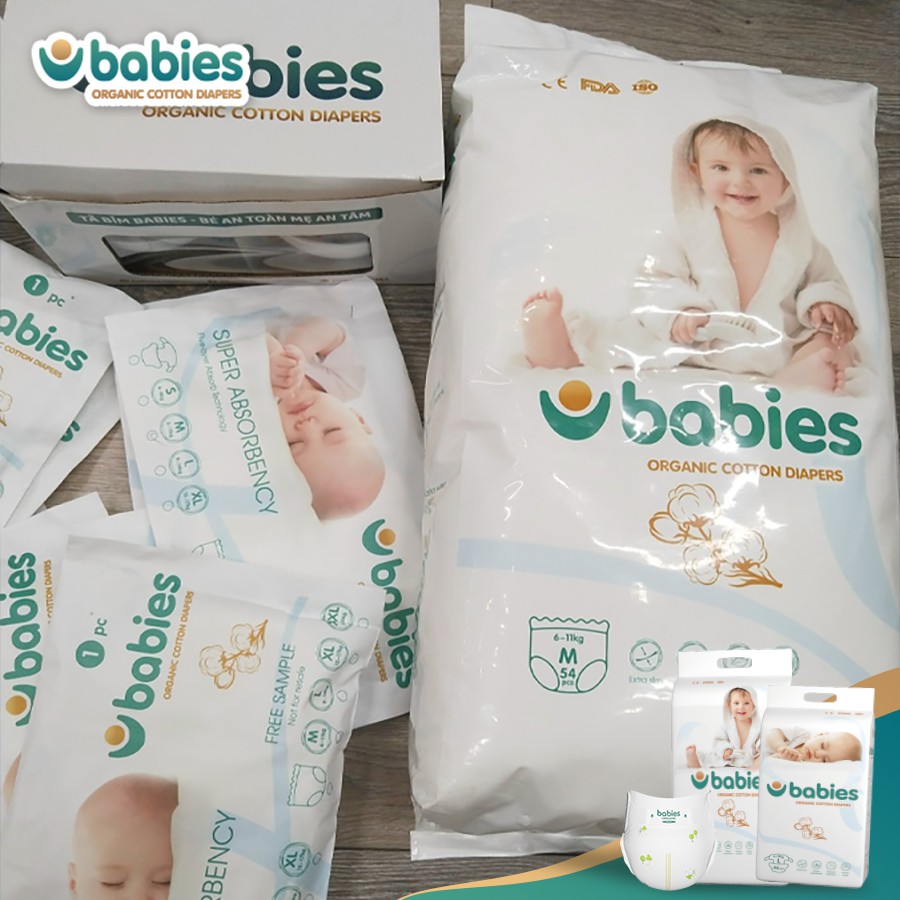 Tã Bỉm DÁN/QUẦN BABIES ORGANIC S66/M56//M54/L50/XL46