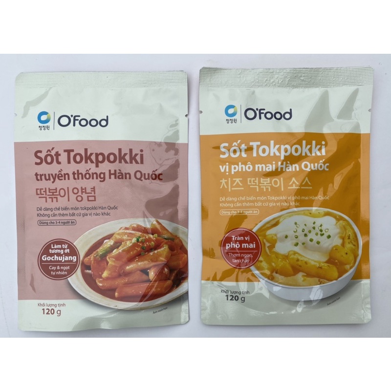 Sốt tokbokki / tokpokki Hàn Quốc O'Food 120g, vị truyền thống và phô mai cay