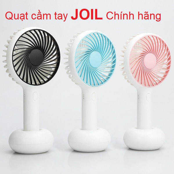 Quạt sạc cầm tay mini JOIL 3 cấp tốc độ Chạy êm, gió mạnh, Pin sạc 1200 / 2000 dùng 7h liên tục kèm đế để bàn