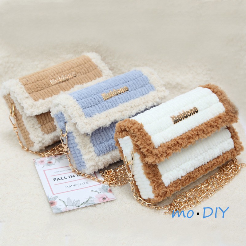 Túi len tự đan phối màu, túi handmade tự đan siêu hot tiktok set đầy đủ phụ kiện ,meidiro