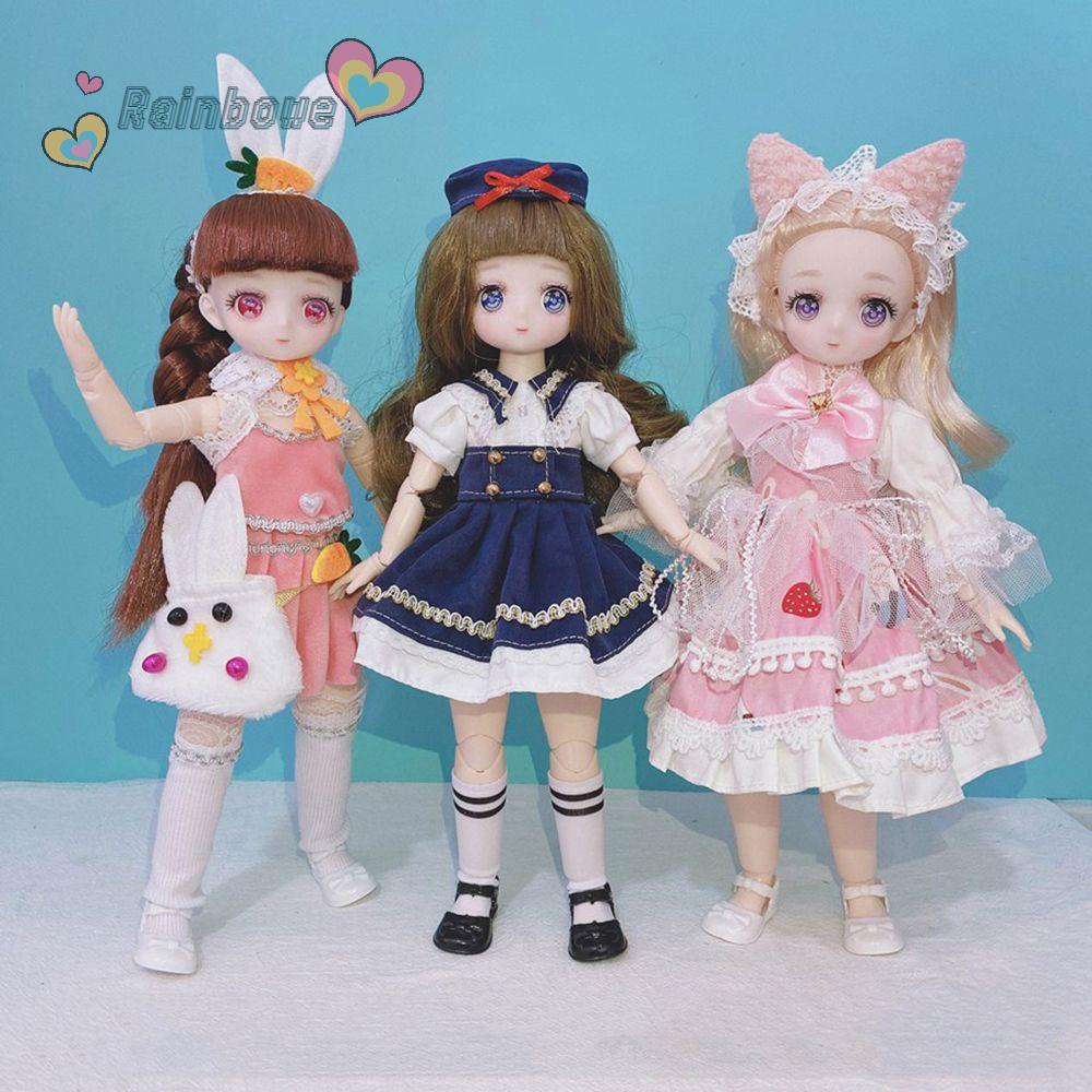Búp Bê Đồ Chơi Có Khớp Nối Hai Chiều Phong Cách Anime Màu Cầu Vồng Cho Bé Gái