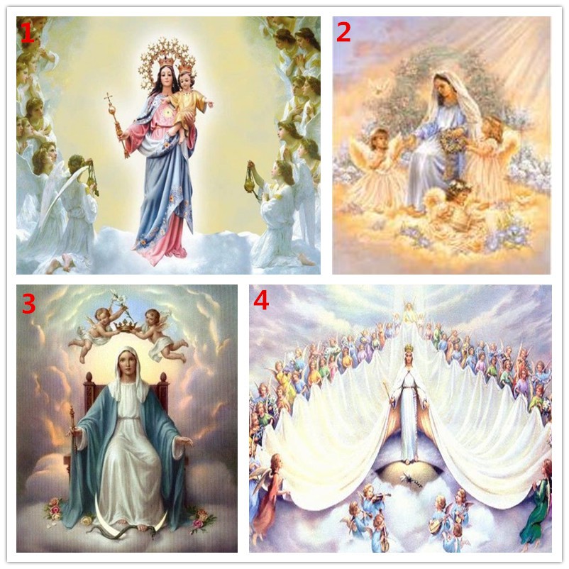Bộ Tranh Đính Đá 5d Họa Tiết Đức Mẹ Mary Độc Đáo Trang Trí Nhà Cửa 865