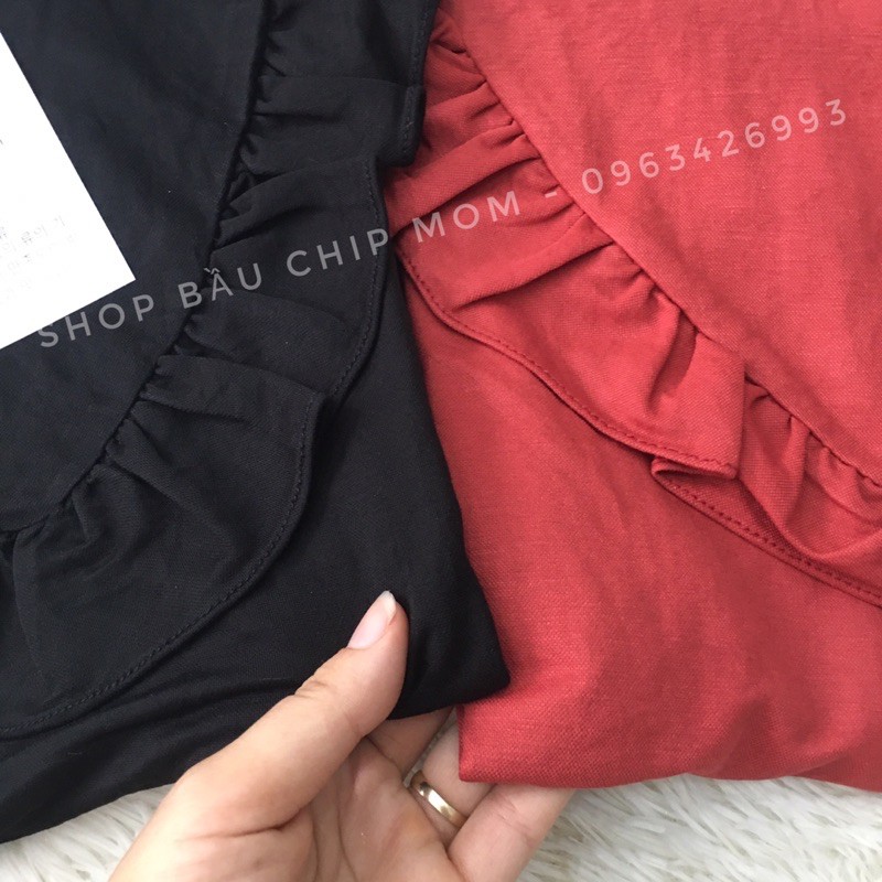 Đầm Bầu, Váy Bầu Đuôi Cá Cổ Phối Cực Xinh Xắn &amp; Trẻ Trung V46, Hàng Chuẩn Mềm Đẹp Loại 1 - ẢNH THẬT