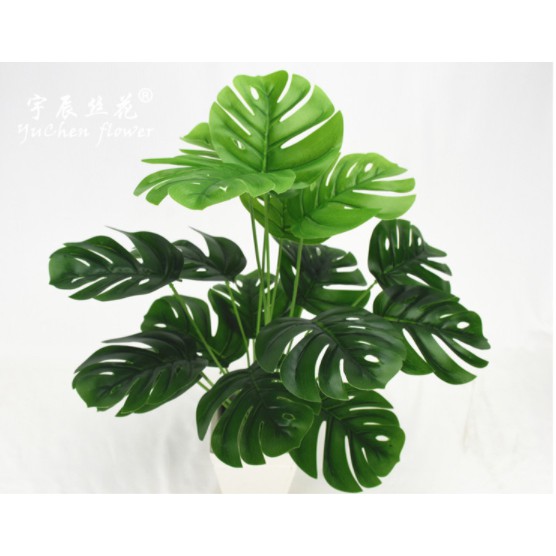 Cây lá rùa giả phù hợp decor trong và ngoại nội thất, lá to cao 50cm