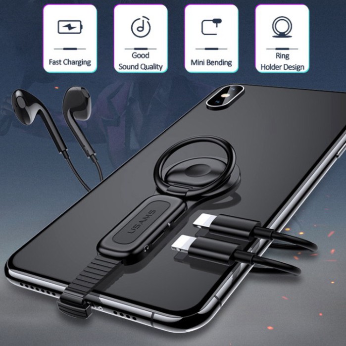 Nhẫn Đỡ Chức Năng Chuyển Đổi Kết Nối Đầu Lightning Chuyên Dụng Cho Iphone Nhãn Hiệu USAMS US-SJ274