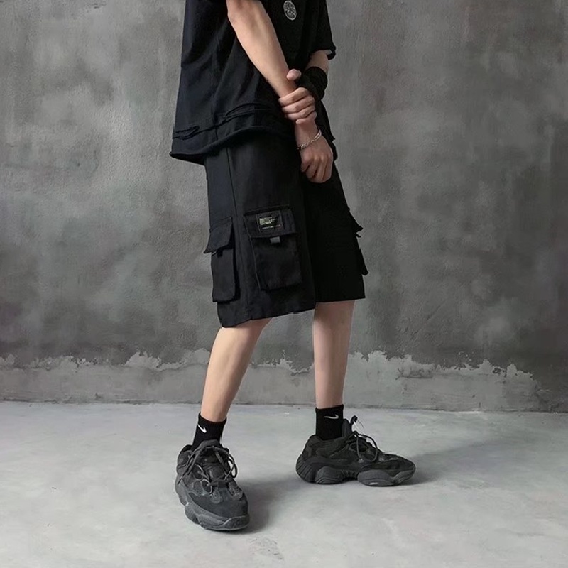 Quần Short Dáng Rộng Nhiều Túi Phong Cách Nhật Bản Thời Trang Cho Nam Size M-3XL