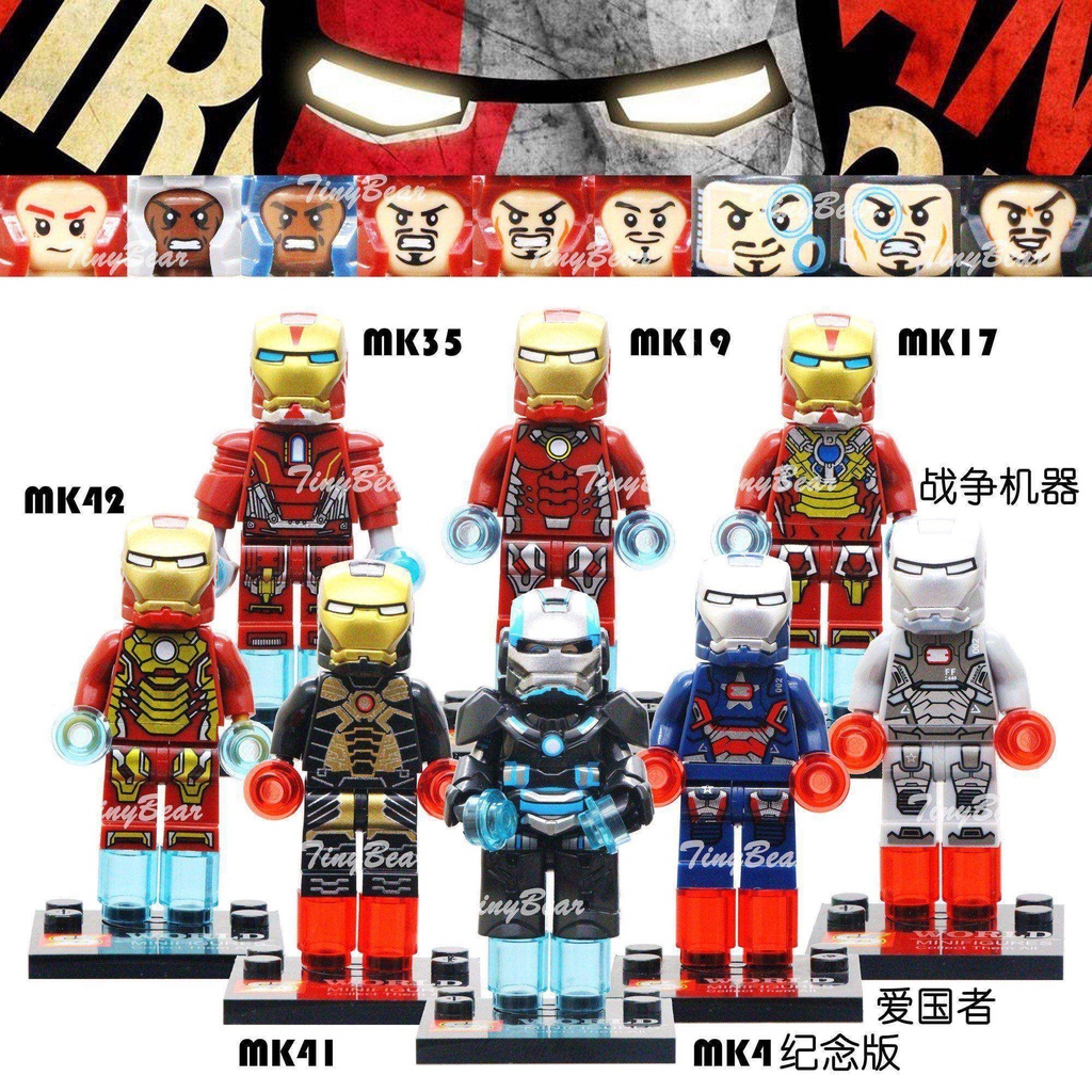 Marvel Bộ 3 Mô Hình Lego Iron Man 3 Gnaco MK1-MK85
