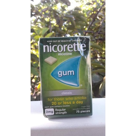 Kẹo gum cai thuốt-lá Nicorette của Úc loại 75 viên