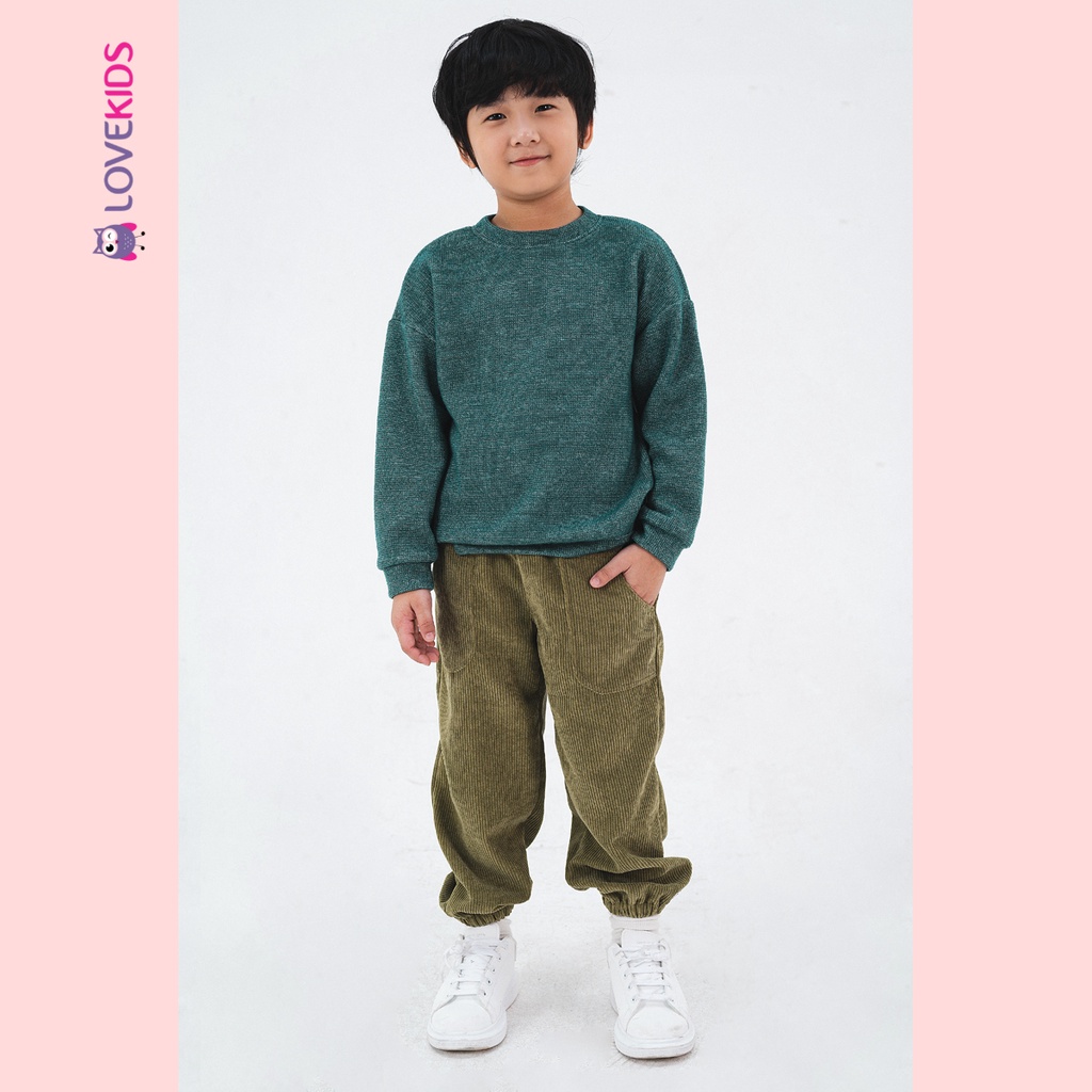 Quần jogger nhung tăm màu trơn bé trai - Lovekids