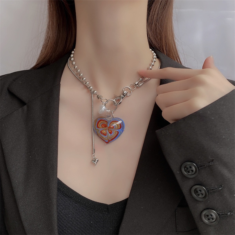 Vòng cổ Mặt Trái Tim Thời Trang Âu Mỹ