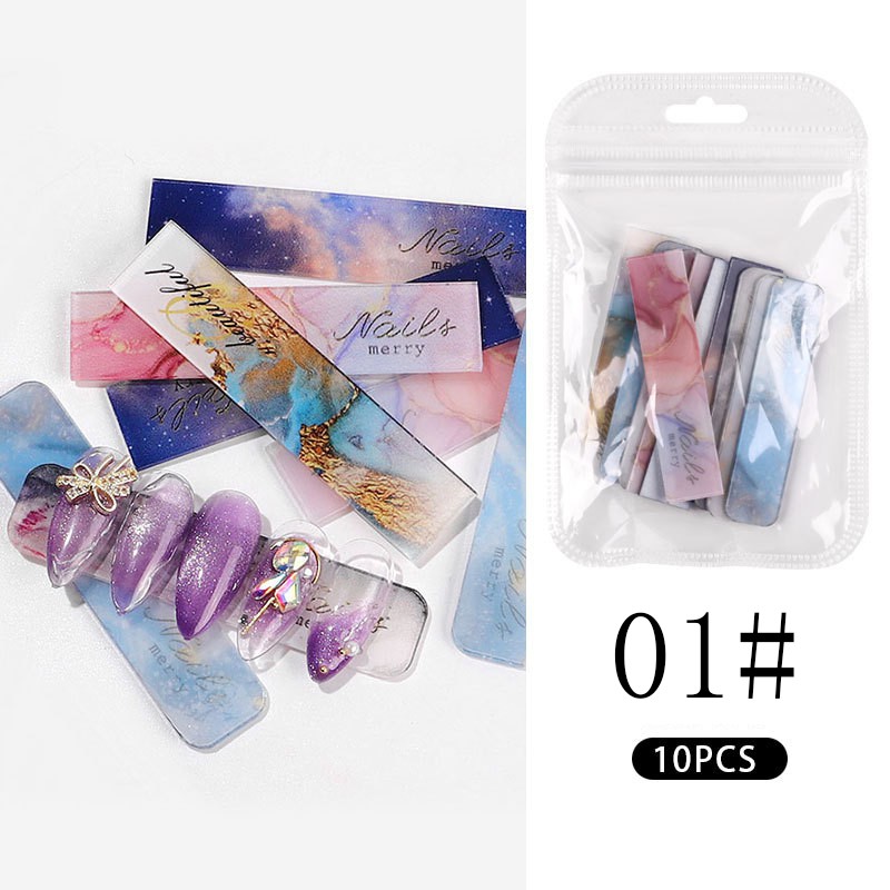[Hàng mới về] Set 10 thanh nhựa trong suốt trưng bày móng tay giả phong cách Nhật Bản