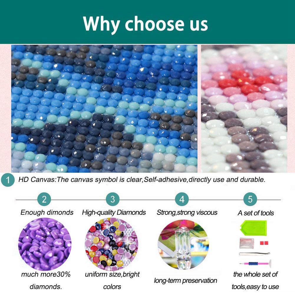 Bộ tranh đính đá 5D tự làm hình phong cảnh trang trí nhà cửa