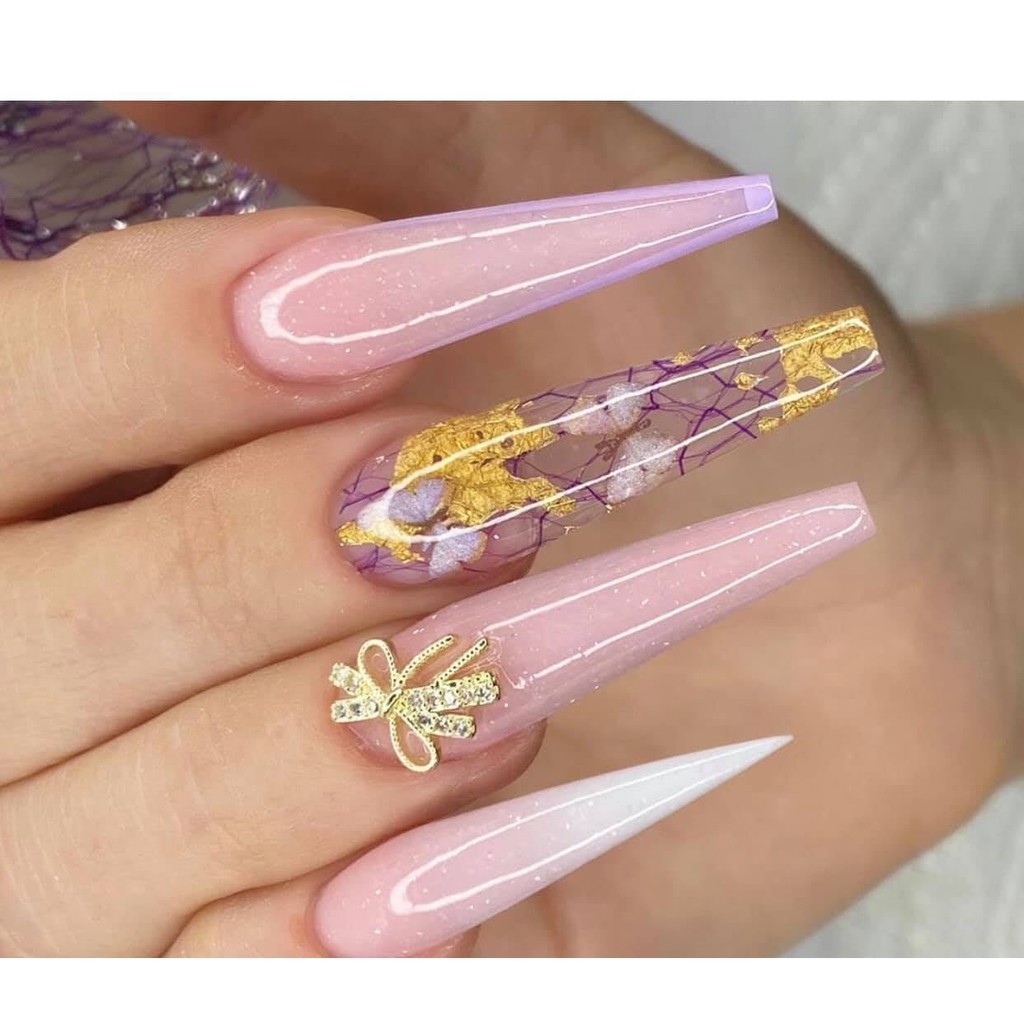 Foil Ren Lưới nhún Vàng,Bạc, Foil dán móng ẩn gel ẩn bột