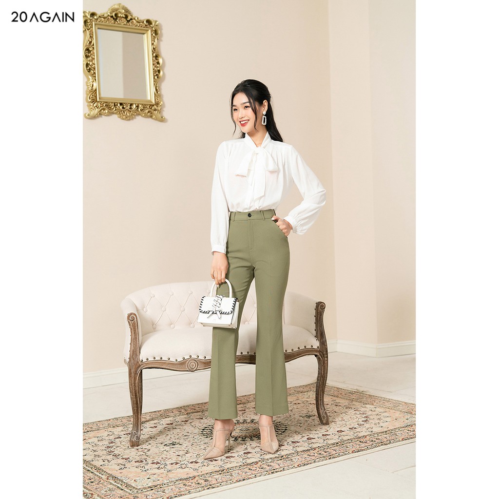 Áo sơ mi nữ dài tay nơ cổ 92WEAR,thiết kế công sở thanh lịch,vải voan cao cấp ASA1212