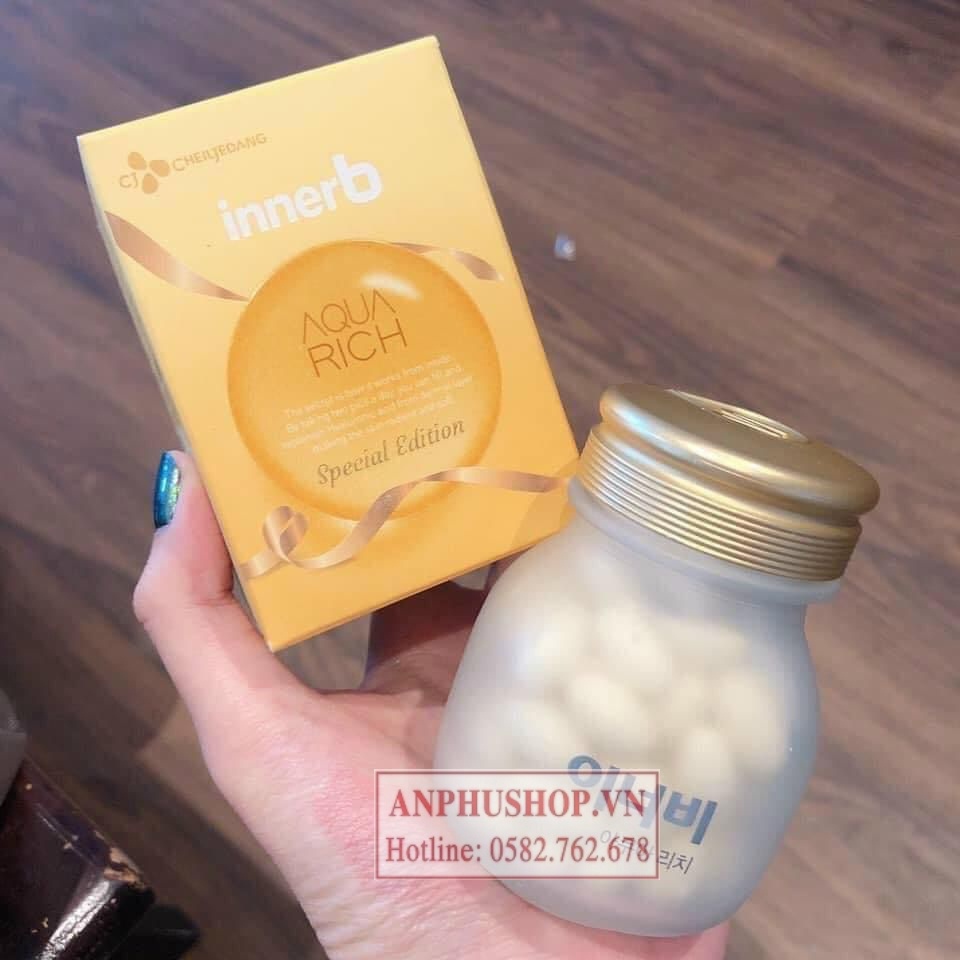 [ Hàng chính hãng ] Viên uống cấp nước INNERB AQUA RICH 35g (500 mg x 70 viên) Hàn Quốc, Collagen cấp nước