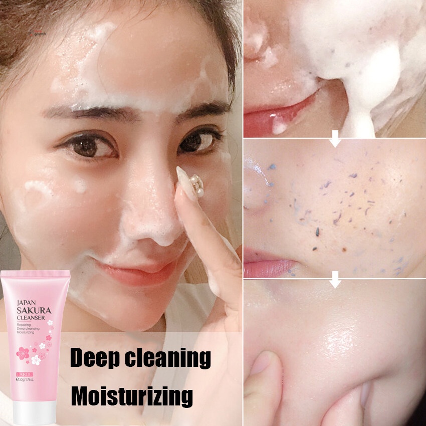Sữa rửa mặt LAIKOU làm sạch sâu dưỡng ẩm làm trắng và săn chắc da 50g
