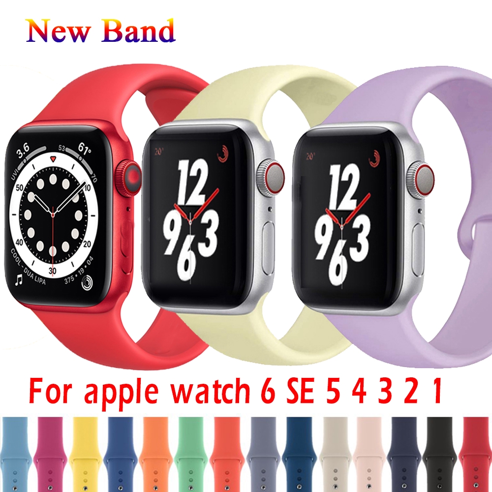 Dây đeo đồng hồ thay thế kiểu thể thao bằng silicon apple watch 38mm 42mm 40mm 44mm cho iwatch series 6 se 5 4 3 2 1