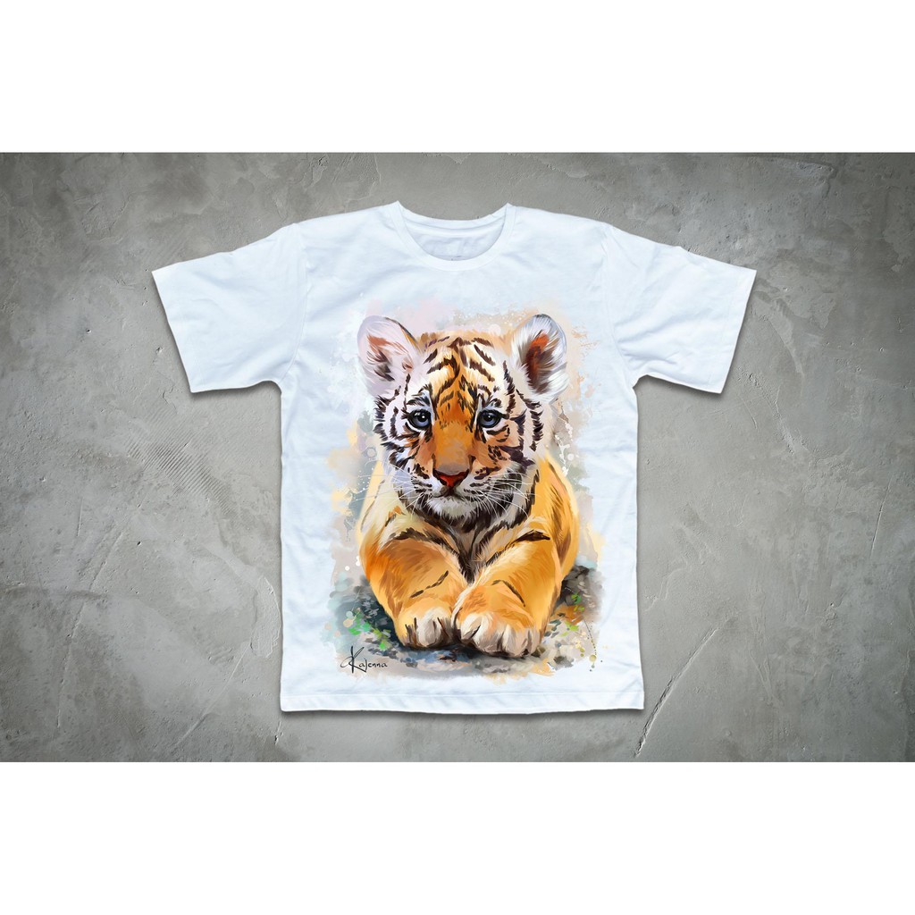 Áo thun Unisex Nam Nữ Trẻ Em  con Hổ ngây thơ
