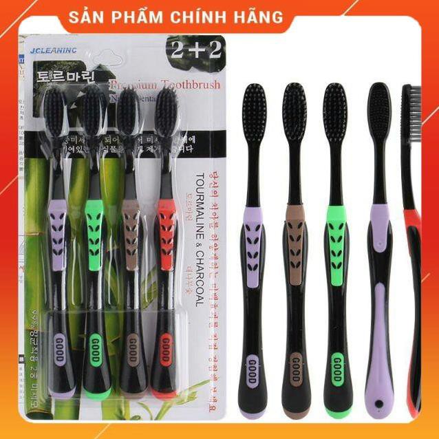 [ HÀNG SIÊU TỐT]  SÉT 4 BÀN CHẢI THAN HOẠT TÍNH HÀN QUỐC