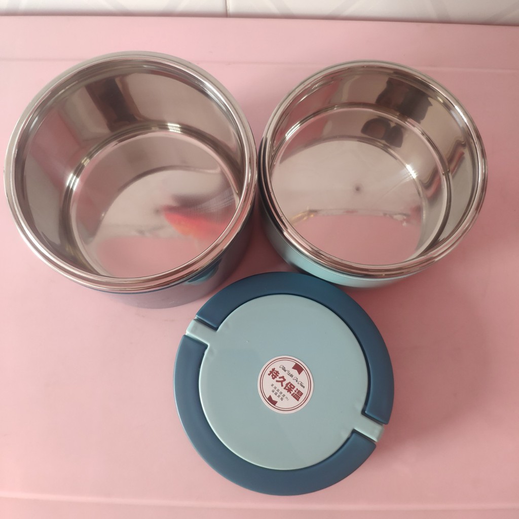 Cà mên giữ nhiệt 2 ngăn inox 2 lớp TEDEMEI - Cặp lồng cơm giữ nhiệt 2 ngăn | BigBuy360 - bigbuy360.vn