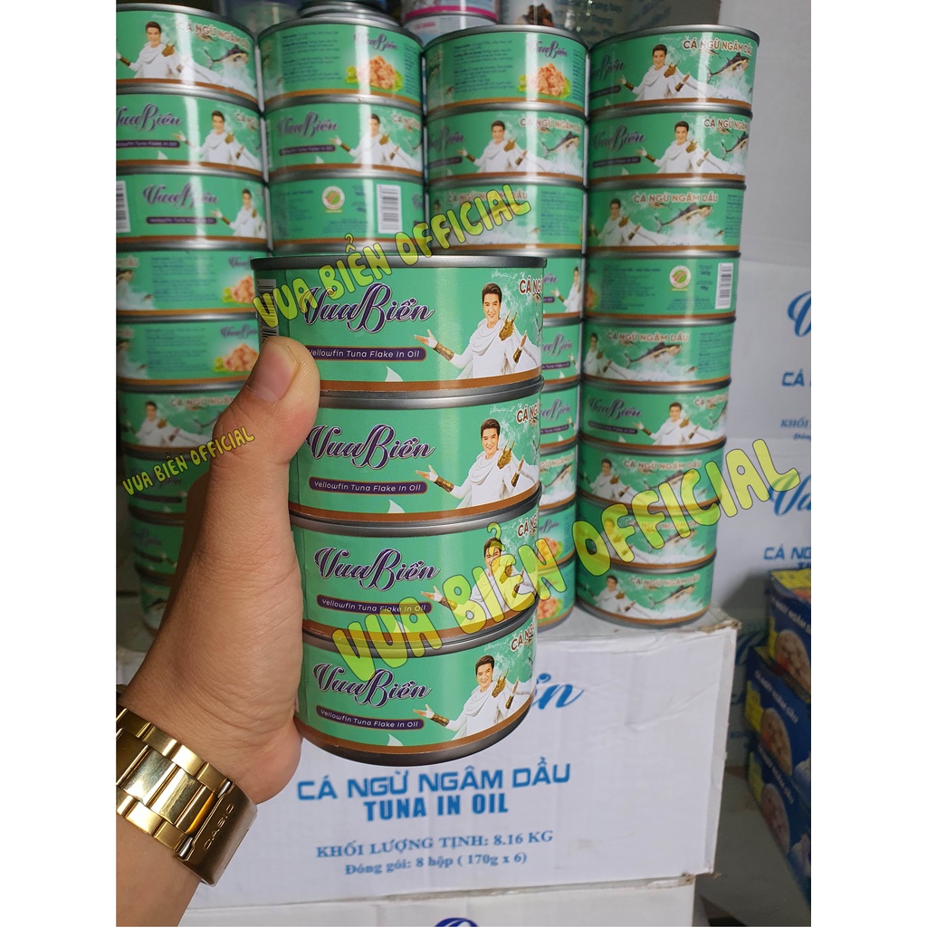CÁ NGỪ NGÂM DẦU XANH VUA BIỂN CHÍNH HÃNG - TUNA IN OIL 140g XÉ NHỎ