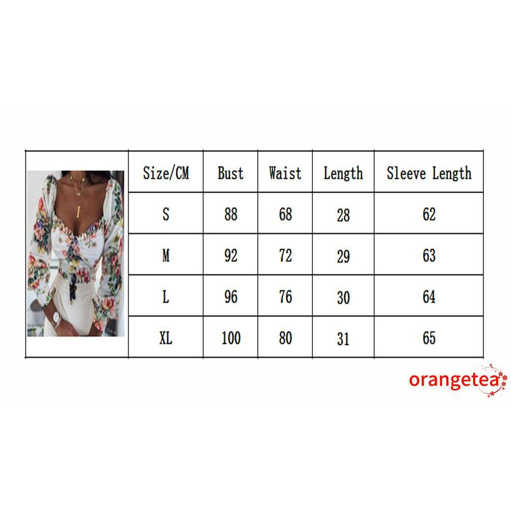 Áo Crop Top Tay Phồng Họa Tiết Hoa Thanh Lịch Cho Nữ