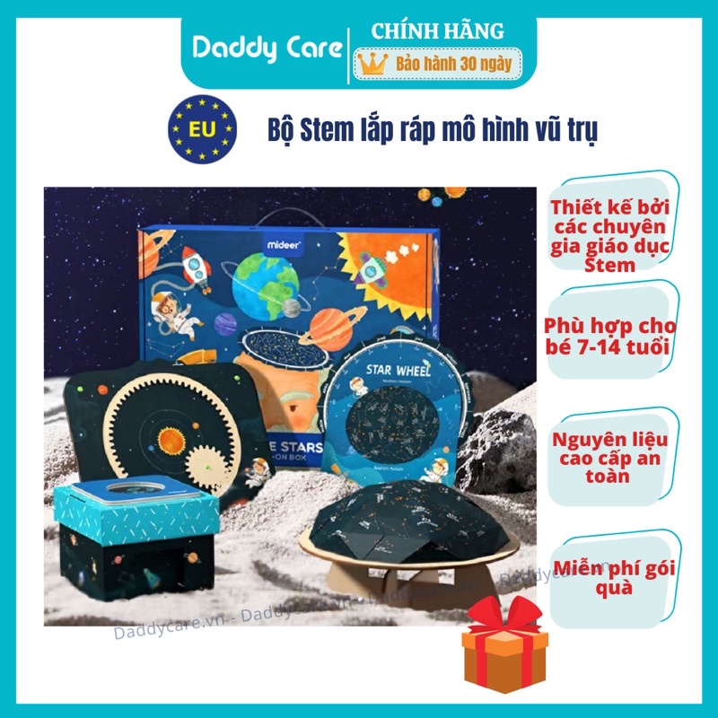 Đồ chơi khoa học Stem lắp ráp mô hình lắp ghép robot vũ trụ, cho bé 5,6,7,8,9,10 tuổi Mideer stem box