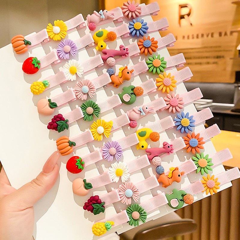 Set 10 Kẹp Tóc Kiểu Dáng Hoạt Hình Cho Bé Siêu Cute