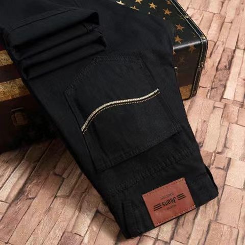 Quần jeans chịu mài mòn chống bụi bẩn dáng suông thẳng thời trang thu đông thích hợp cho nam