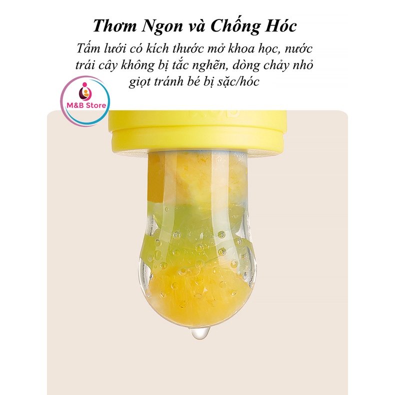 Túi Nhai Ăn Dặm, Trái Cây Chống Hóc Silicon, Bộ Gồm 3 Túi Lưới - KUB