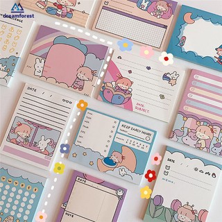 Df Set 50 Tờ Giấy Ghi Chú Họa Tiết Dễ Thương Dành Cho Học Sinh