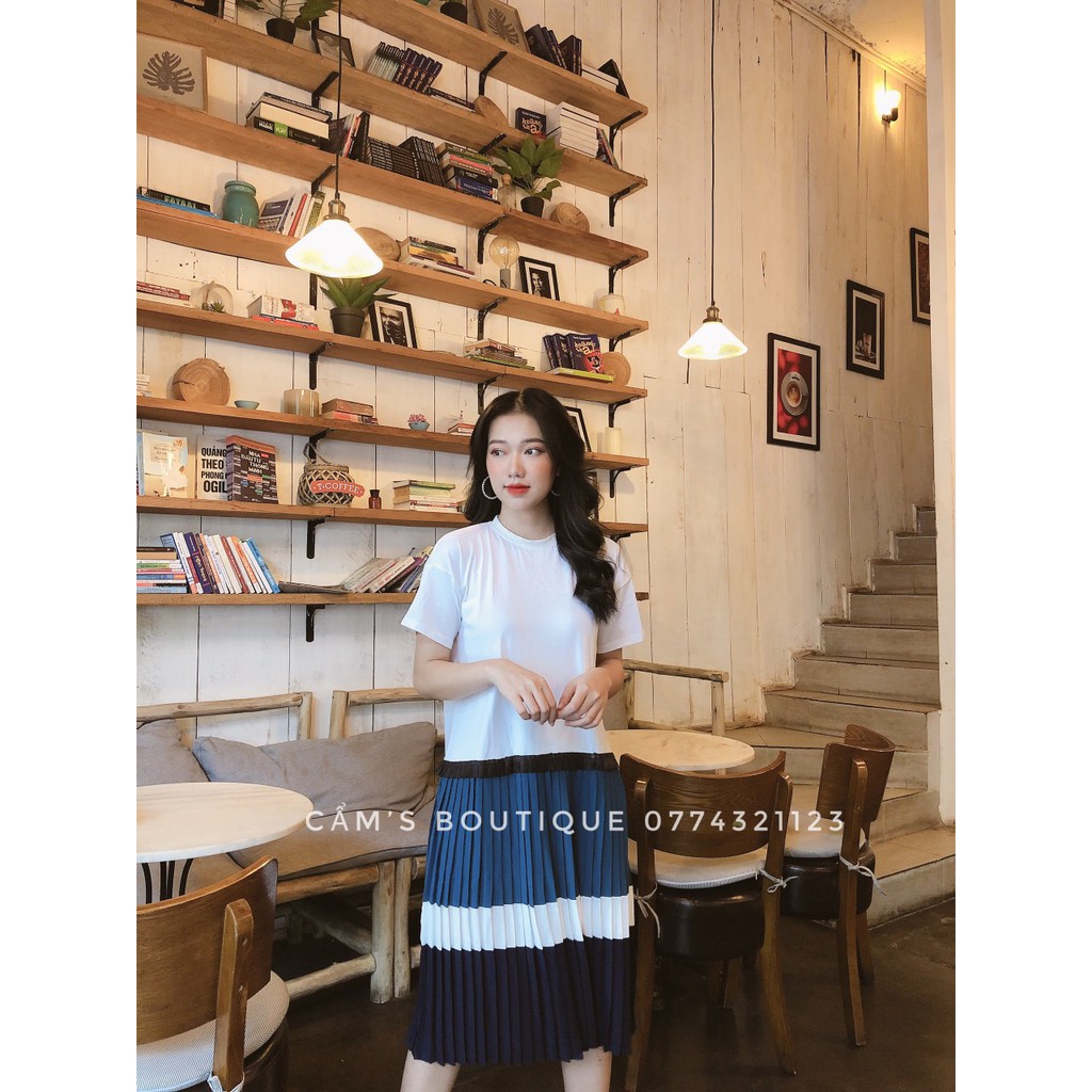 Váy thun dáng xuông phối chất lụa màu sắc , váy xếp ly 3 tầng thoáng mát mềm mịn phù hợp sinh hoạt hàng ngày | BigBuy360 - bigbuy360.vn